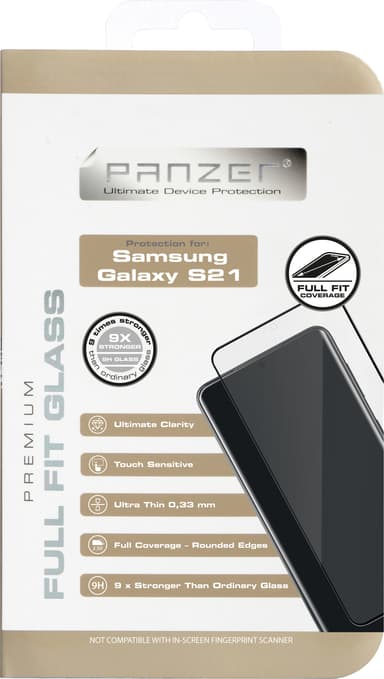 Panzer Full-Fit Samsung Galaxy S21 skærmbeskytter (sort)
