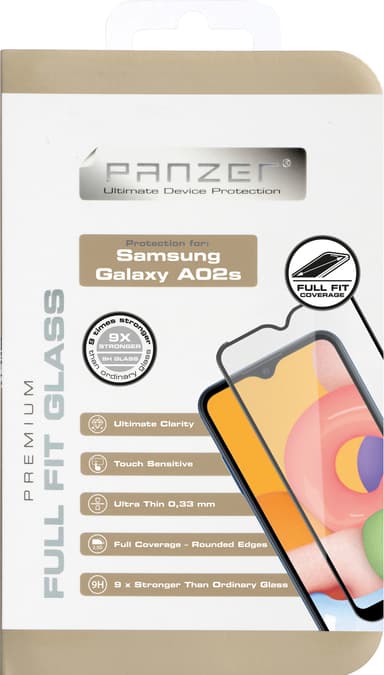 Panzer Full-Fit Samsung Galaxy A02s skærmbeskytter (sort)