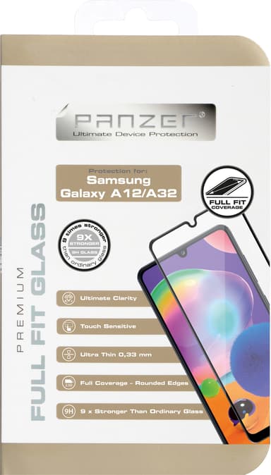 Panzer Full-Fit Samsung Galaxy A12/A13/A32/A04s skærmbeskytter (sort)