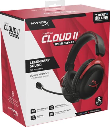 HyperX Cloud II Wireless gaming headset (sort/rød) | Elgiganten