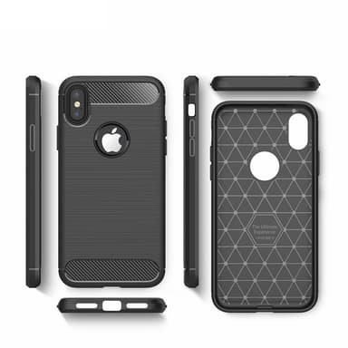 SKALO iPhone XS Max Armor Carbon Stødsikker TPU-cover - Sort
