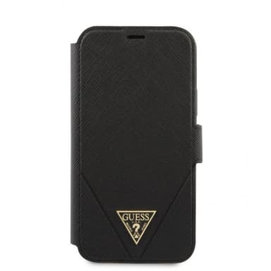 Guess iPhone 12 Pro Max Etui Gold Triangle Saffiano Sort