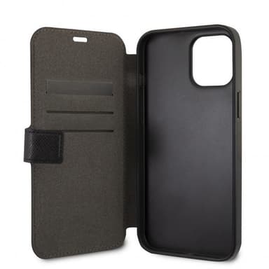 Guess iPhone 12 Pro Max Etui Gold Triangle Saffiano Sort