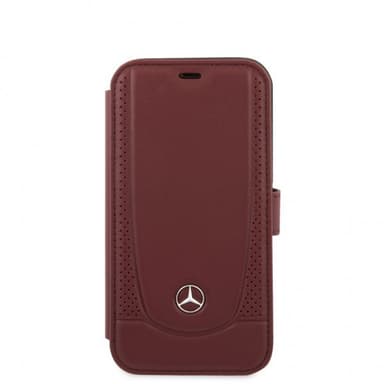 Mercedes Benz iPhone 12 Mini Etui Logo Perforeret Rød