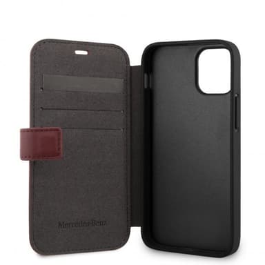 Mercedes Benz iPhone 12 Mini Etui Logo Perforeret Rød