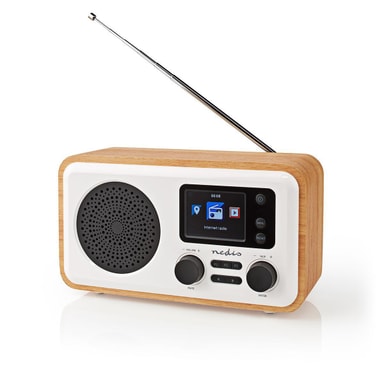 radio med FM/DAB+/Bluetooth, Hvid/træ Elgiganten