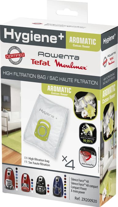 Rowenta Hygiene+ Aromatic støvsugerposer ZR200920 (4-pak)