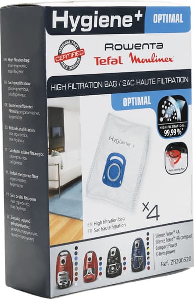 Rowenta Hygiene+ Optimal støvsugerposer ZR200520 (4-pak)