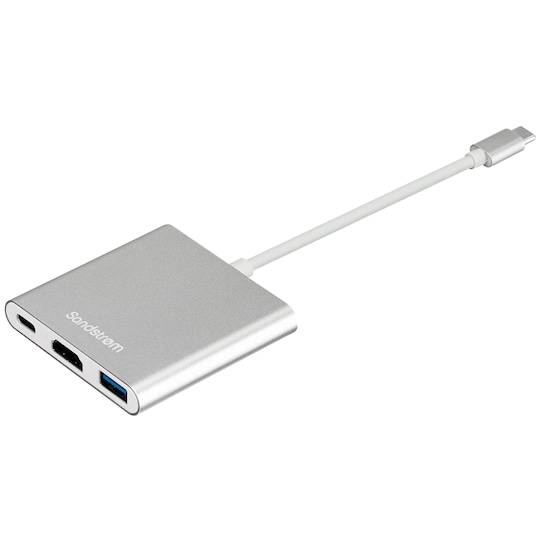 Sandstrøm USB-C multi-adapter (sølv)