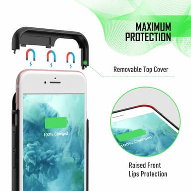 iPhone 6P Plus / 6S Plus / 7 Plus / 8 Plus batteridæksel 5500 mAh Sort
