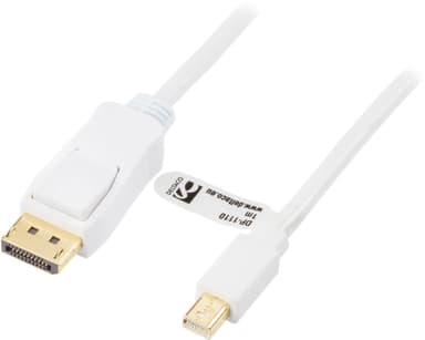DELTACO DisplayPort til Mini DisplayPort-kabel, 20-p ha-ha, 1 m, hvid