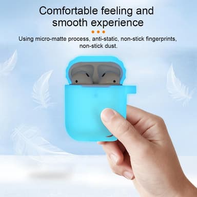 Lysende silikone etui til AirPods 1/2 - blå