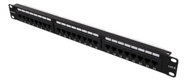 UTP patchpanel, 24xRJ45, Cat6, Krone-""connecter"", 1U, 19"", metal, etik