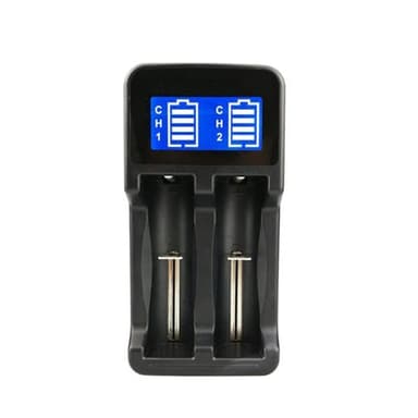 Batterilader SW-2 med LCD 2 stk. - 18650