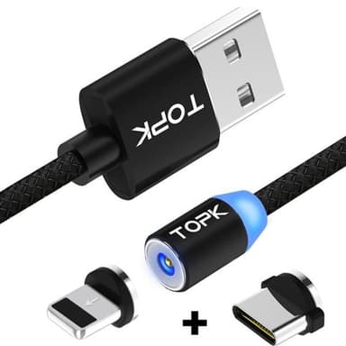 LED TOPK 2m iPhone & Usb Type-C + Magnet Elgiganten