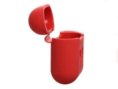Taske til AirPods 1/2 med snor og skaller - Rød