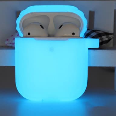 Lysende silikone etui til AirPods 1/2 - blå