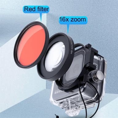 Filterkit Dykning Macrolinser GoPro HERO8 Professional 58mm 16X