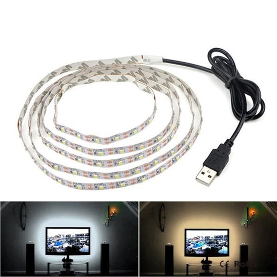 Usb-dreven tv-belysning 5 meter - Varm hvid