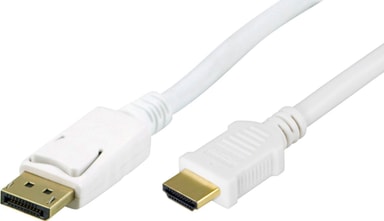 DELTACO DisplayPort til HDMIskærmkabel, 20pin ha ha 1m, hvid