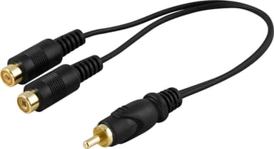 DELTACO Y-adapter 1xRCA ha til 2xRCA ho