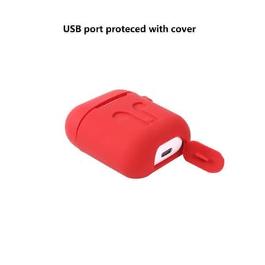 Taske til AirPods 1/2 med snor og skaller - Rød