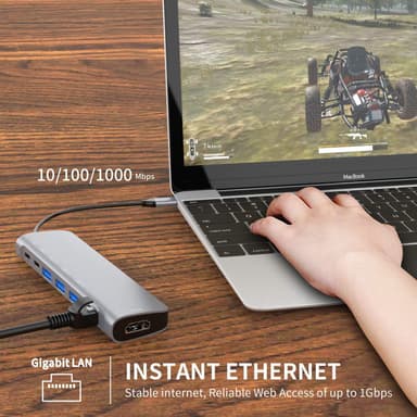 USB-C Hub Multiport-adapter 9-i-1-stik