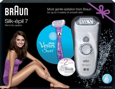 Braun Silk-épil 7 7-537 epilator + Venus Swirl skraber