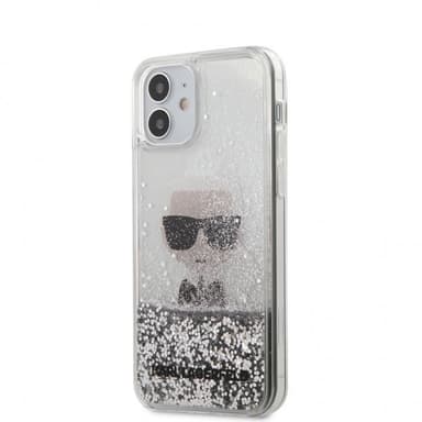 Karl Lagerfeld iPhone 12 Mini Cover Liquid Glitter Sølv