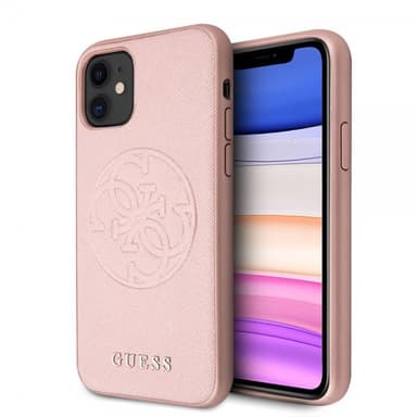 Guess iPhone 11 Cover Saffiano Cover Roseguld