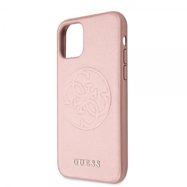 Guess iPhone 11 Cover Saffiano Cover Roseguld