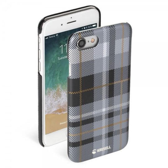 iPhone 7/8/SE 2020 Cover Limited Cover Plaid Dark Grey