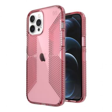 Speck iPhone 12 Pro Max Cover Presidio PeRFect-Clear with Grips Vintage Rose/Royal Pink/Lush Burgundy