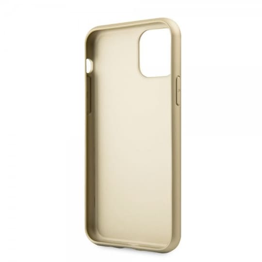Guess iPhone 11 Pro Cover Lædertekstur Guld