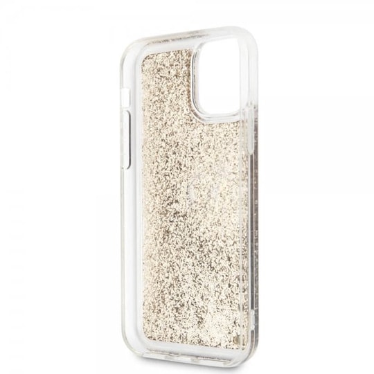 Karl Lagerfeld iPhone 11 Cover Glitter Signature Cover Guld