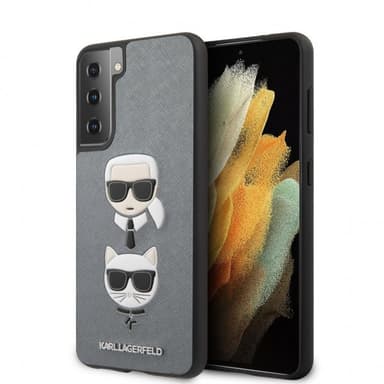 Karl Lagerfeld Samsung Galaxy S21 Plus Cover Saffiano Karl & Choupette Sølv
