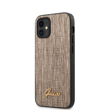 Guess iPhone 12 Mini Cover Lizard Guld
