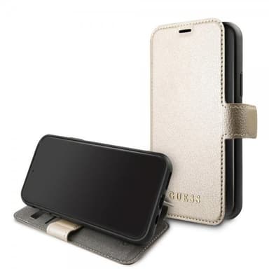 Guess iPhone 11 Pro Max Etui Lædertekstur Guld