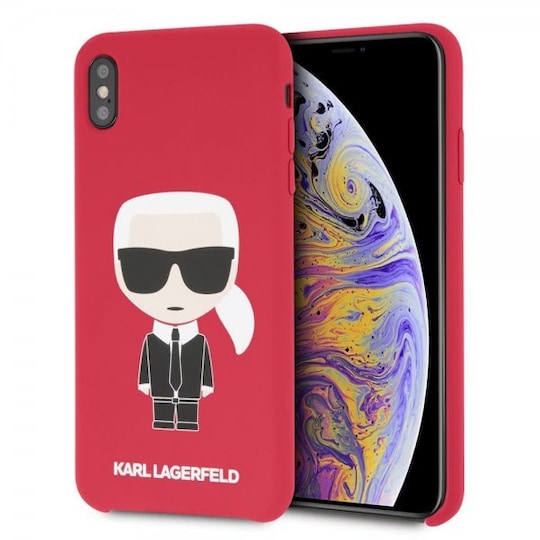 Karl Lagerfeld iPhone Xs Max Cover Silikonee Ikonik Karl Rød