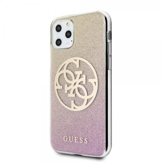 Guess iPhone 11 Pro Cover Glitter Circle Roseguld