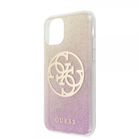 Guess iPhone 11 Pro Cover Glitter Circle Roseguld