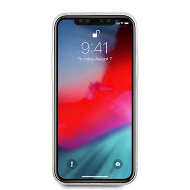 Guess iPhone 12 Pro Max Cover Liquid Glitter Lyserød