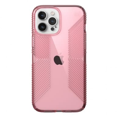 Speck iPhone 12 Pro Max Cover Presidio PeRFect-Clear with Grips Vintage Rose/Royal Pink/Lush Burgundy