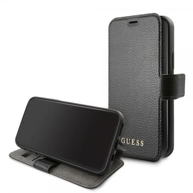 Guess iPhone 11 Pro Etui Lædertekstur Sort