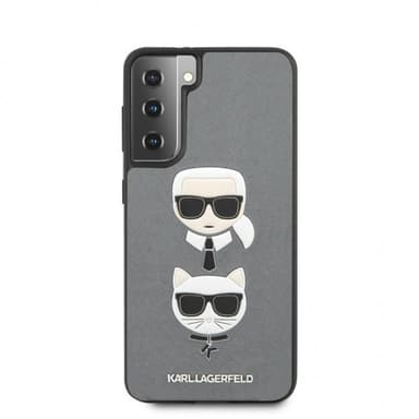 Karl Lagerfeld Samsung Galaxy S21 Plus Cover Saffiano Karl & Choupette Sølv