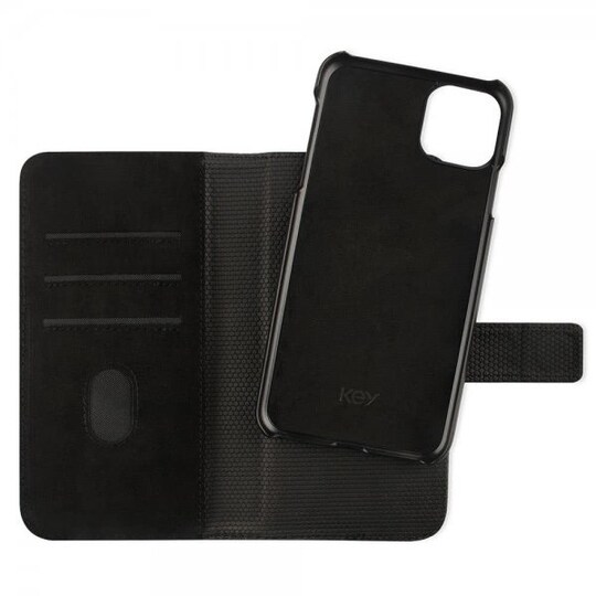 Key iPhone 11 Pro Etui Premium Wallet Löstagbart Cover Sort