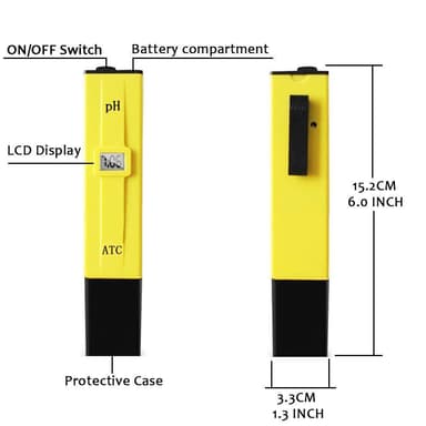 Digital pH-meter Gul/Sort