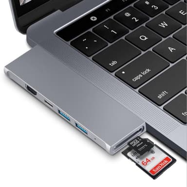Dobbelt USB-C Thunderbolt 3 Multiport-adapter 7 porte
