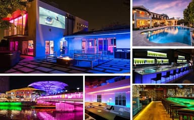 Farveskiftende LED lyssløjfe / lysbånd RGB med fjernbetjening (2 x 5 m)