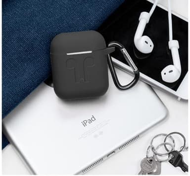 Taske til AirPods 1/2 med snor og skaller - Sort